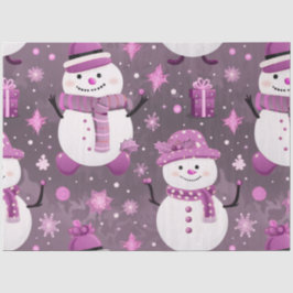 Snowmen Schneeflocken Geschenke Lila Graue Weihnac Seidenpapier