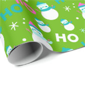 Snowmen Schneeflocken Ho Ho Ho Modern Weihnachten Geschenkpapier (Rolleneckpunkt)