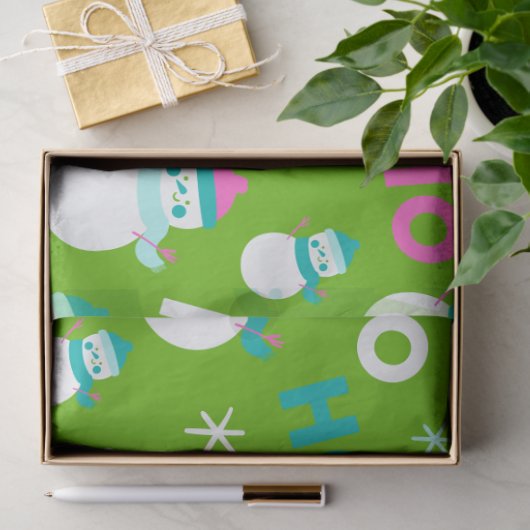 Snowmen Schneeflocken Ho Ho Weihnachten Seidenpapier (Geschenk)