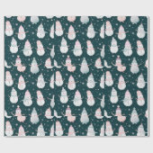 Snowmen Schneeflocken Moderne Weihnachten Geschenkpapier (Flach)