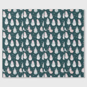 Snowmen Schneeflocken Moderne Weihnachten Geschenkpapier (Flach)