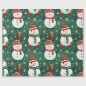 Snowmen Schneeflocken Weihnachtsschmuck Weihnachte Geschenkpapier (Flach)