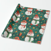 Snowmen Schneeflocken Weihnachtsschmuck Weihnachte Geschenkpapier (Ungerollt)