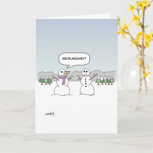 Snowmen Sneeze Karte (Gelbe Blume)