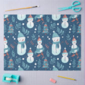 Snowmen Snow Trees Grüne Weihnachten Seidenpapier (Basteln)