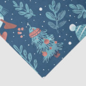 Snowmen Snow Trees Grüne Weihnachten Seidenpapier (Ausschnitt)