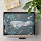 Snowmen Snow Trees Grüne Weihnachten Seidenpapier (Geschenk)