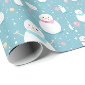Snowmen Snowflakes Balloons Moderne Weihnachten Geschenkpapier (Rolleneckpunkt)