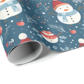 Snowmen Snowflakes Candy Canes Grüne Weihnachten Geschenkpapier (Rolleneckpunkt)