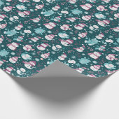 Snowmen Snowflakes Grüne Weihnachten Geschenkpapier (Ecke)