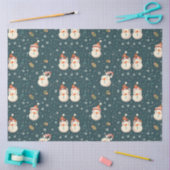 Snowmen Snowflakes Grüne Weihnachten Seidenpapier (Basteln)