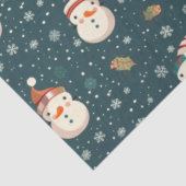 Snowmen Snowflakes Grüne Weihnachten Seidenpapier (Ausschnitt)