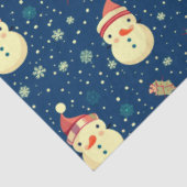 Snowmen Snowflakes Grüne Weihnachten Seidenpapier (Ausschnitt)