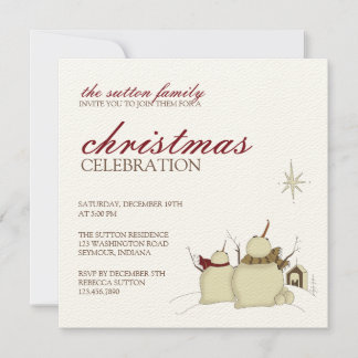 Snowmen & Star ・ Weihnachtseinladung Einladung