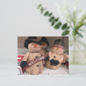Snowmen Trio Postkarte (Stehend Vorderseite)