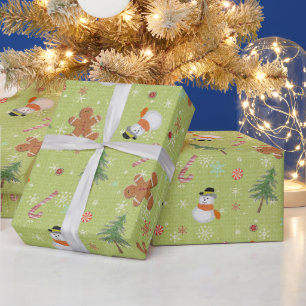 Snowmen und Candy Canes Geschenkpapier