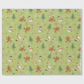 Snowmen und Candy Canes Geschenkpapier (Flach)
