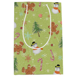 Snowmen und Candy Canes Mittlere Geschenktüte