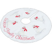 Snowmen Wasserfarbe Festlich & Spaß Weihnachten Polyester Weihnachtsbaumdecke (Schrägansicht)