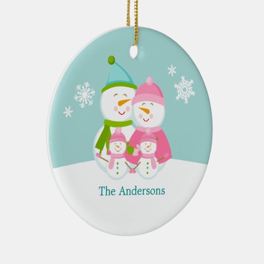 Snowmen - Weihnachten Keramikornament (Rechts)