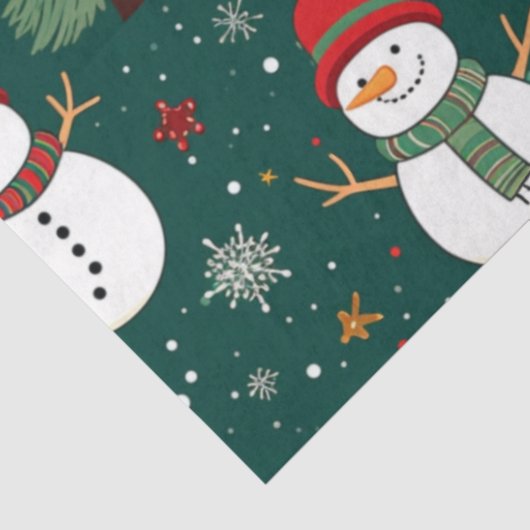 Snowmen Weihnachtsbaumen Schneeflocken Weihnachten Seidenpapier (Ausschnitt)