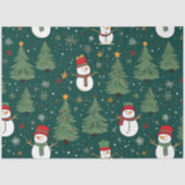 Snowmen Weihnachtsbaumen Schneeflocken Weihnachten Seidenpapier (Vorderseite)