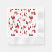 Snowmen Weihnachtsbaumen Serviette (Vorderseite)
