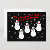 Snowmen Weihnachtschor Feiertagspostkarte (Vorne/Hinten)