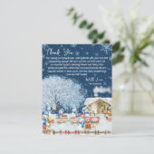 Snowmen Weihnachtsdusche Dankeskarte (Stehend Vorderseite)