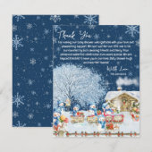 Snowmen Weihnachtsdusche Dankeskarte (Vorne/Hinten)