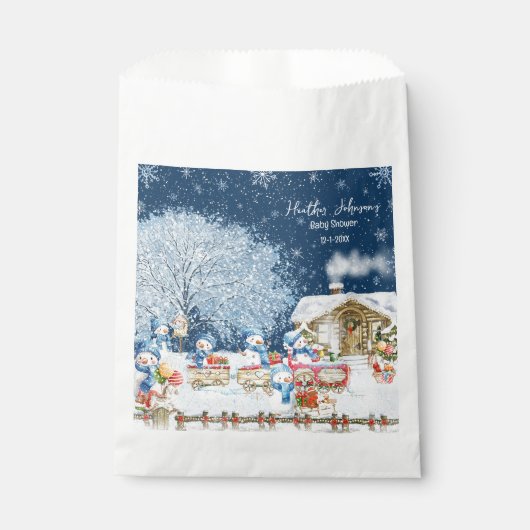 Snowmen Weihnachtsdusche Geschenktütchen (Vorderseite)