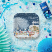 Snowmen Weihnachtsdusche Pappteller (Party)