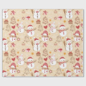 Snowmen Weihnachtsschmuck Geschenke Gelbe Weihnach Geschenkpapier (Flach)