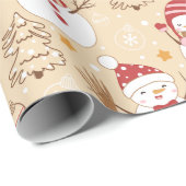Snowmen Weihnachtsschmuck Geschenke Gelbe Weihnach Geschenkpapier (Rolleneckpunkt)