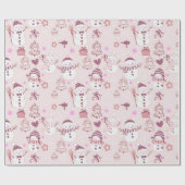 Snowmen Weihnachtsschmuck Geschenke Rosa Weihnacht Geschenkpapier (Flach)