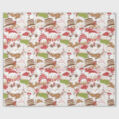 Snowmen Weihnachtsschmuck Geschenke Weiße Weihnach Geschenkpapier (Flach)