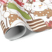 Snowmen Weihnachtsschmuck Geschenke Weiße Weihnach Geschenkpapier (Rolleneckpunkt)