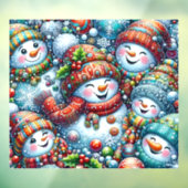 Snowmen Window Cling Fensteraufkleber (Blatt 3)
