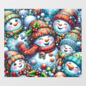 Snowmen Window Cling Fensteraufkleber (Blatt)