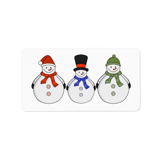 Snowmen Winter kommt Adressaufkleber (Vorne)