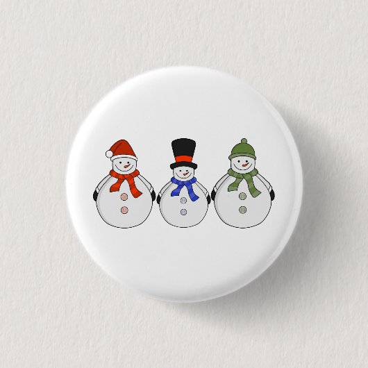 Snowmen Winter kommt Button (Vorderseite)