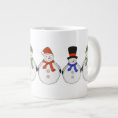 Snowmen Winter kommt Jumbo-Tasse (Vorderseite Rechts)
