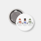 Snowmen Winter kommt Magnet (Vorderseite/Rückseite)
