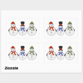 Snowmen Winter kommt Rechteckiger Aufkleber (Blatt)