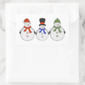 Snowmen Winter kommt Rechteckiger Aufkleber (Tasche)