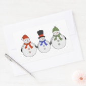 Snowmen Winter kommt Rechteckiger Aufkleber (Umschlag)