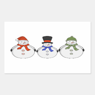 Snowmen Winter kommt Rechteckiger Aufkleber