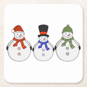 Snowmen Winter kommt Rechteckiger Pappuntersetzer