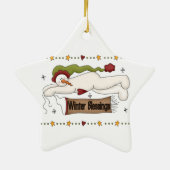 Snowmen Winter Segeln Holiday Ornament (Hinten)