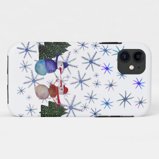 Snowmen Winterfreude Case-Mate iPhone Hülle (Rückseite (Horizontal))